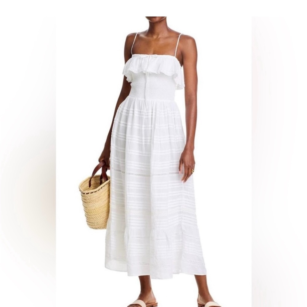 Vineyard Vines White Ruffle Maxi Dress